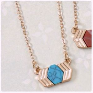 ✌🏼 #512 Turquoise Stone Inner Beauty Chevron Necklace